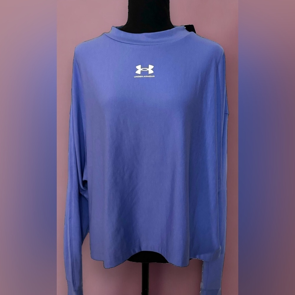 UNDER ARMOUR NWT women’s baja blue UA rival oversized crewneck top